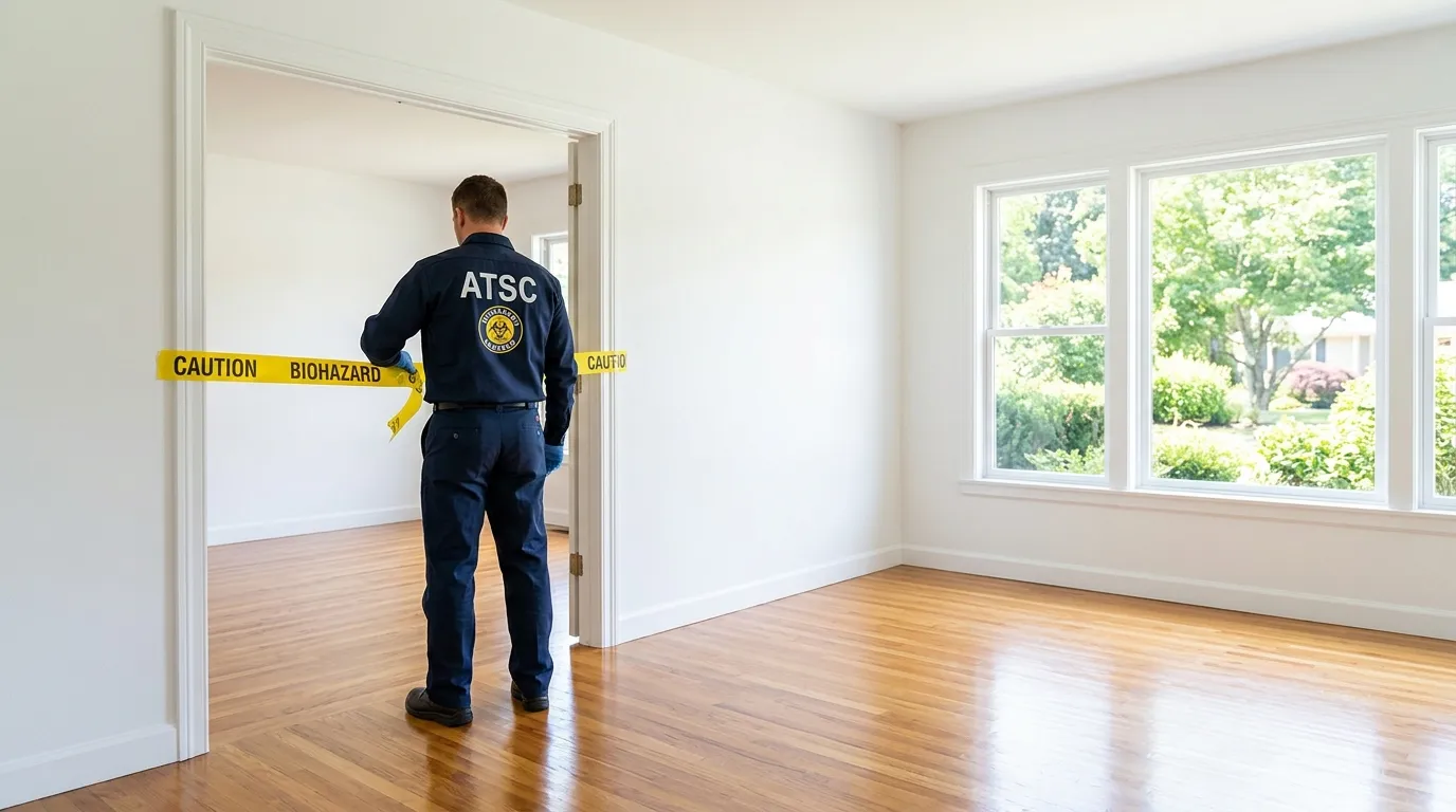 Certified biohazard cleanup crew performing Decomposition Cleanup in Oak Hills